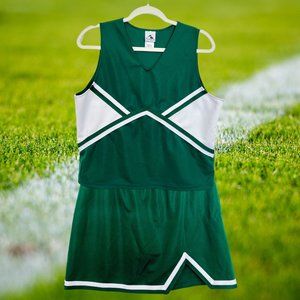 Vintage 2000's Green Generic Cheerleading Uniform XL Costume Y2K Cheer Costume